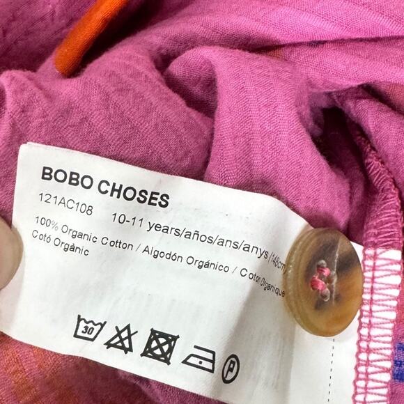 Bobo Choses Girls Chocolate Flowers All Over Woven Dress 10-11 Pink Sundress - Picture 6 of 8